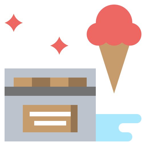 Ice cream shop Surang Flat icon