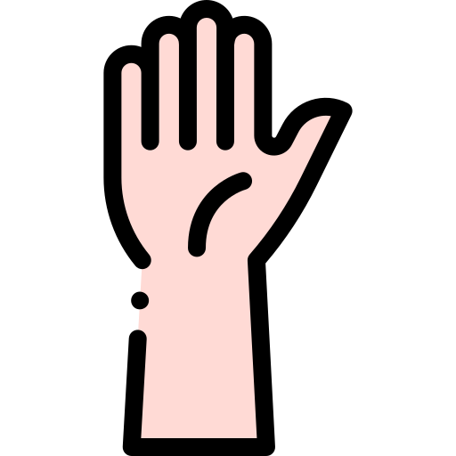 hand hoch Detailed Rounded Lineal color icon