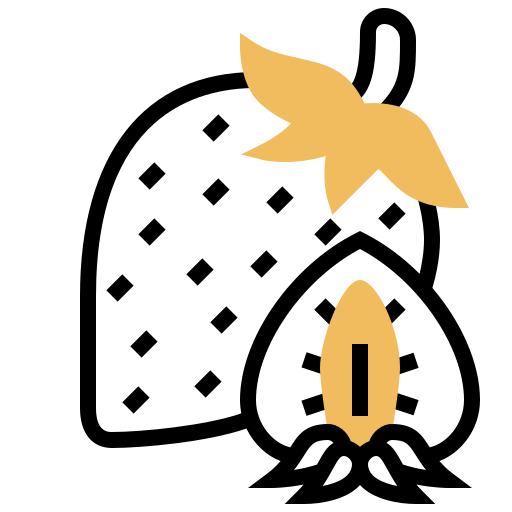 aardbei Meticulous Yellow shadow icoon