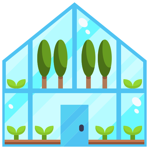 groen huis Justicon Flat icoon