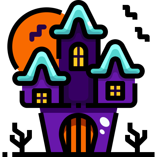 casa embrujada Justicon Lineal Color icono