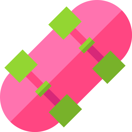 Skate board Basic Straight Flat icon