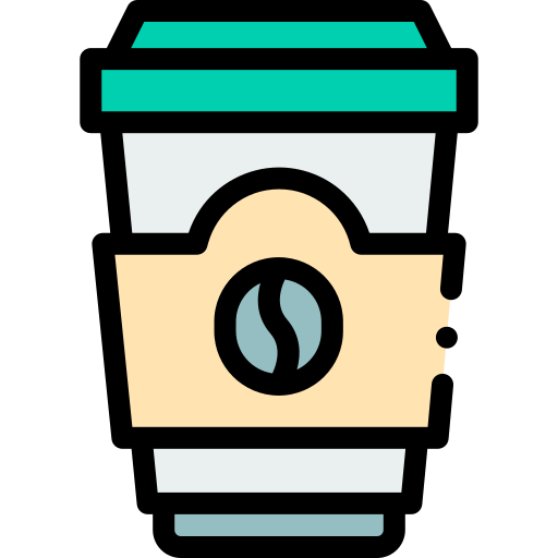 커피 잔 Detailed Rounded Lineal color icon