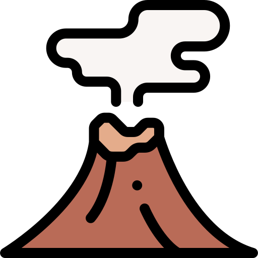 Volcano Detailed Rounded Lineal color icon