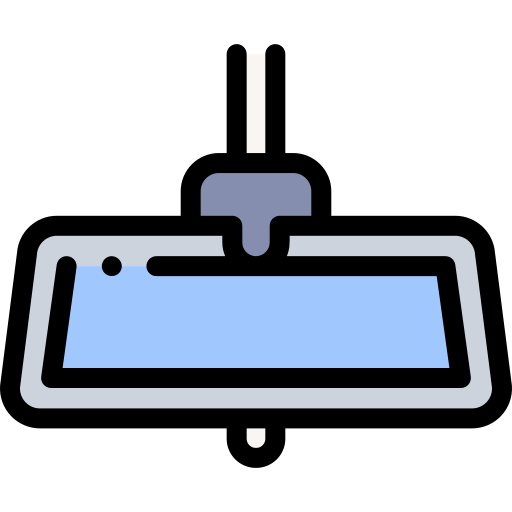 espejo retrovisor Detailed Rounded Lineal color icono