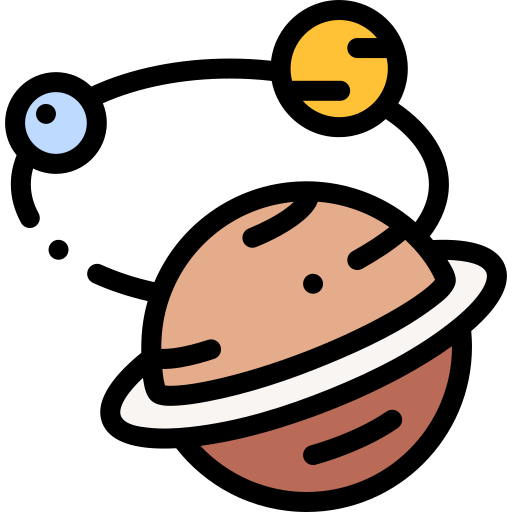 Saturn Detailed Rounded Lineal color icon