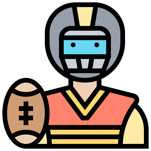 American football Meticulous Lineal Color icon