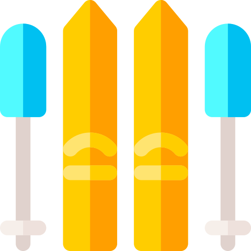 skiën Basic Rounded Flat icoon