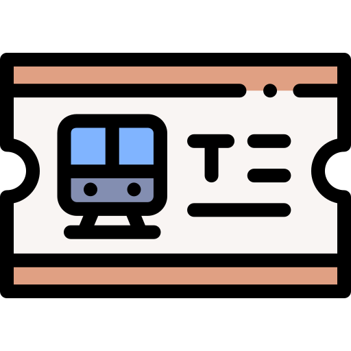 列車チケット Detailed Rounded Lineal color icon