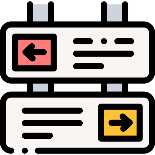 Directions Detailed Rounded Lineal color icon