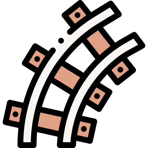 ferrocarril Detailed Rounded Lineal color icono