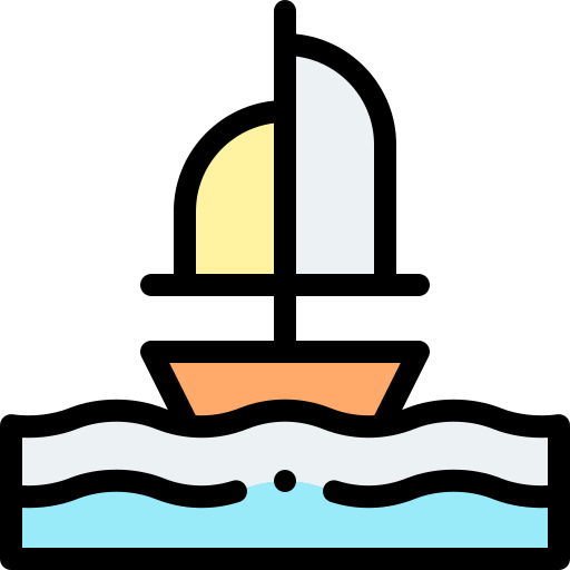 Sailboat Detailed Rounded Lineal color icon