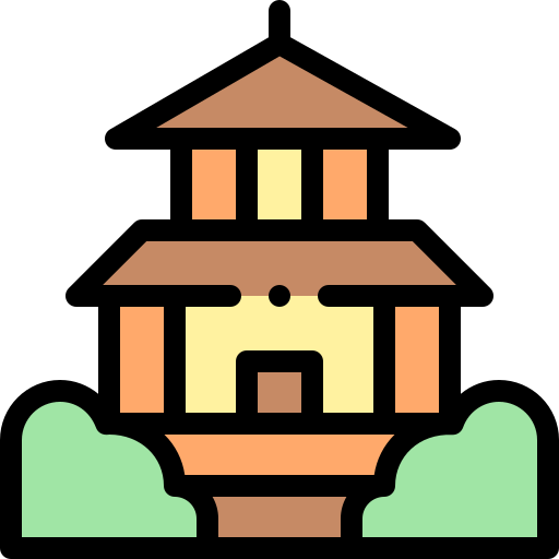 Pagoda Detailed Rounded Lineal color icon