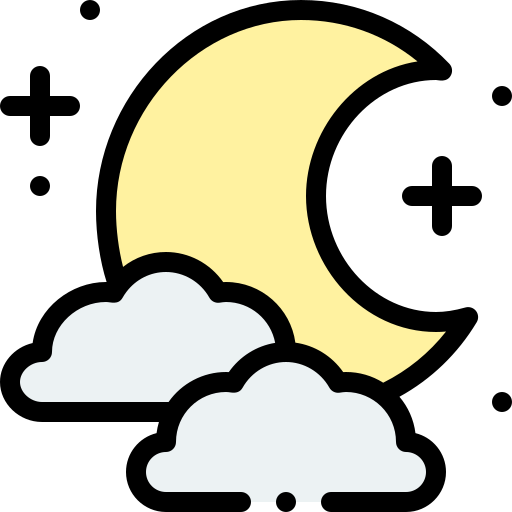 Night Detailed Rounded Lineal color icon
