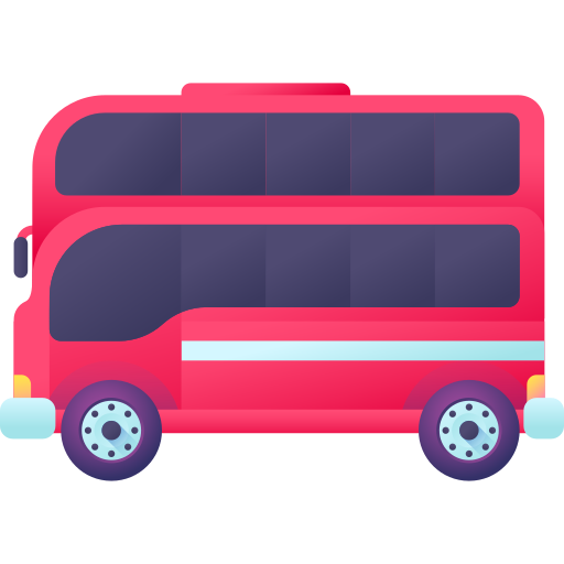 autobus a due piani 3D Color icona