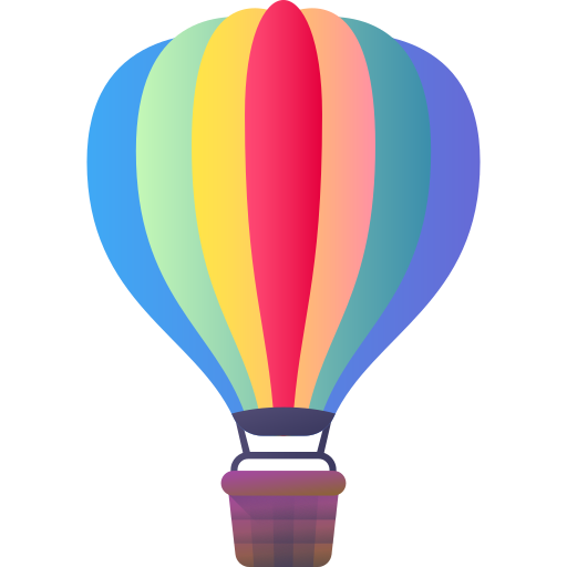 Hot air balloon 3D Color icon