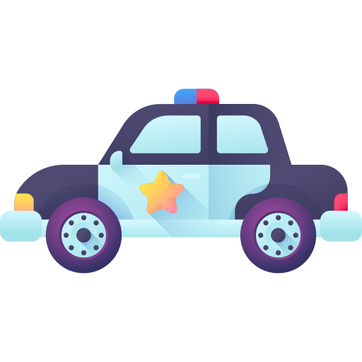 carro de polícia 3D Color Ícone
