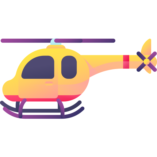 hélicoptère 3D Color Icône