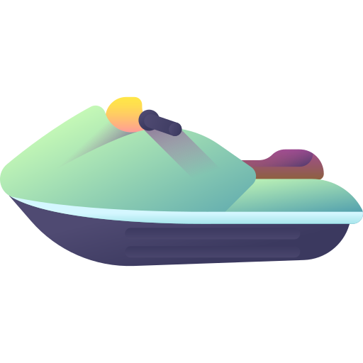 moto acuática 3D Color icono