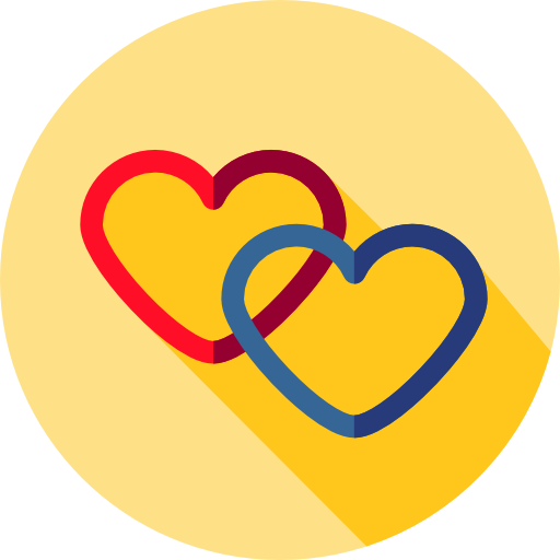 Hearts Flat Circular Flat icon