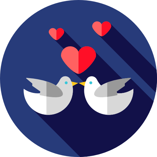 pájaros del amor Flat Circular Flat icono