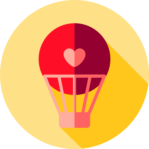 Hot air balloon Flat Circular Flat icon