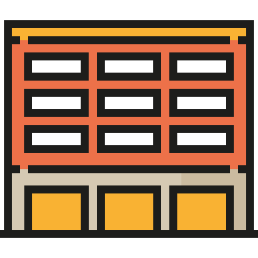 Office block Detailed Straight Lineal color icon