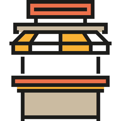 stoisko żywności Detailed Straight Lineal color ikona