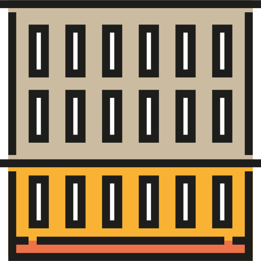 Office block Detailed Straight Lineal color icon