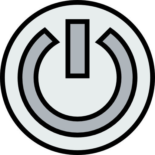 pulsante di accensione Detailed Straight Lineal color icona