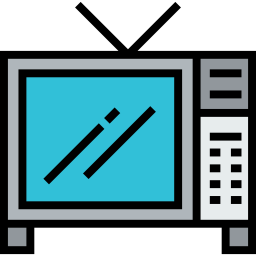 televisión Detailed Straight Lineal color icono