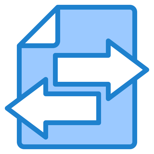 데이터 전송 srip Blue icon