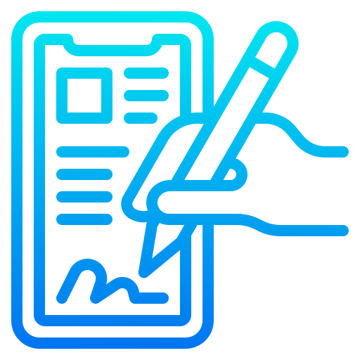 firma digital srip Gradient icono