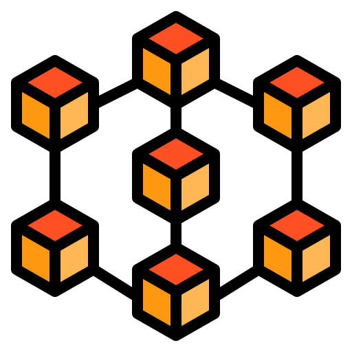 blockchain srip Lineal Color icono