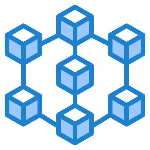 Blockchain srip Blue icon