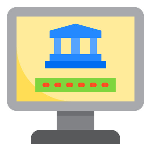 Online banking srip Flat icon
