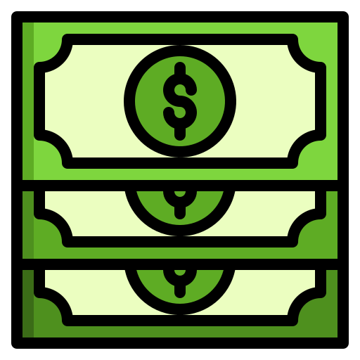 お金 srip Lineal Color icon