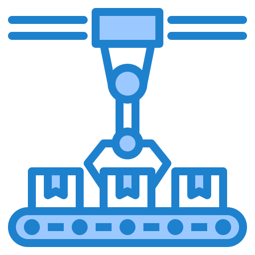 Robotic arm srip Blue icon