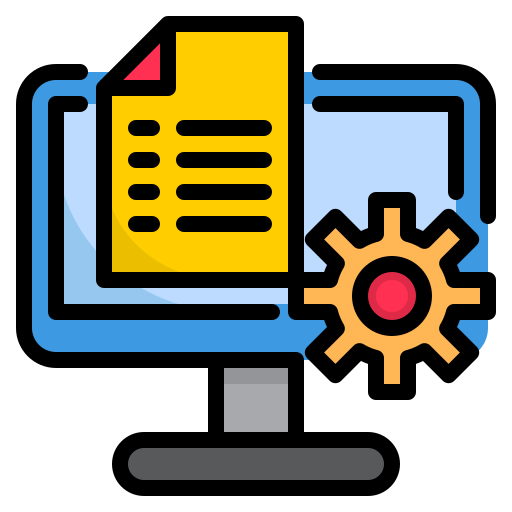 computer srip Lineal Color icon