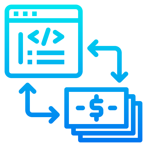 Coding srip Gradient icon