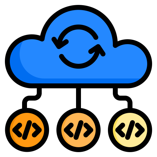 codifica cloud srip Lineal Color icona