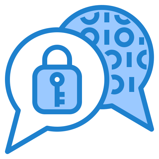 Data encryption srip Blue icon