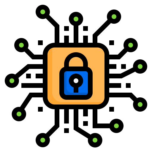 Cyber security srip Lineal Color icon