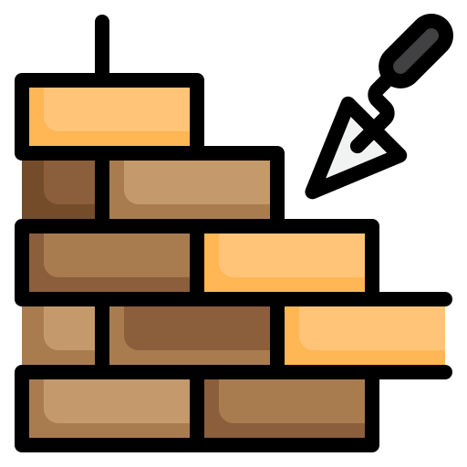 Brick wall srip Lineal Color icon