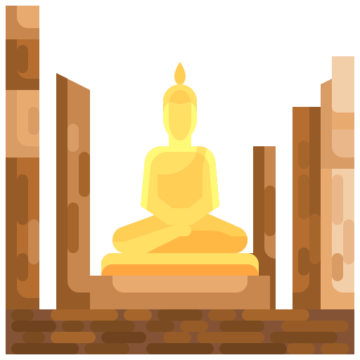statue de bouddha Justicon Flat Icône