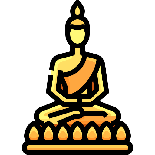 boeddha beeld Justicon Lineal Color icoon