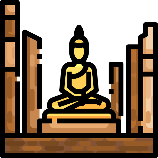 Buddha statue Justicon Lineal Color icon
