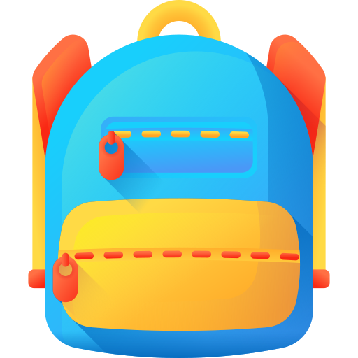 bolsa para la escuela 3D Color icono