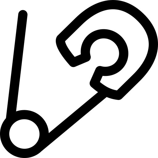 veiligheidsspeld Basic Rounded Lineal icoon