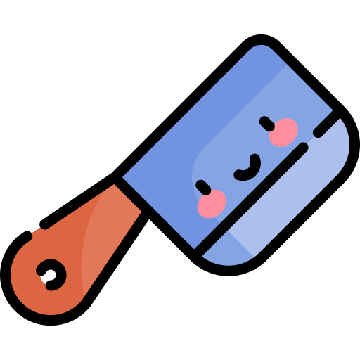 Cleaver knife Kawaii Lineal color icon